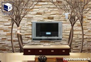 نمونه سنگ سه بعدی پشت تلویزیون